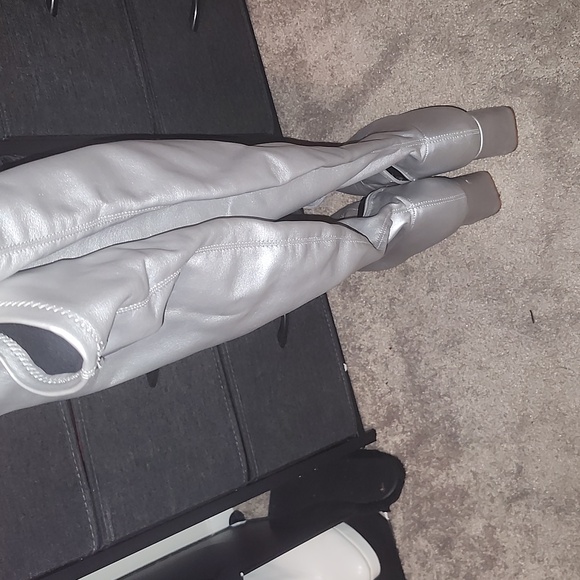 Silver Thigh High Boots - Picture 4 of 9